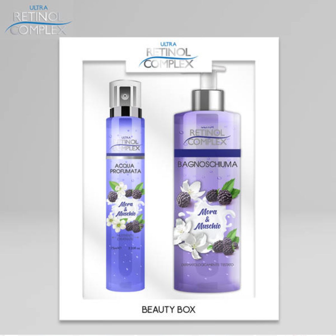 RETINOL COMPLEX BEAUTY BOX BAGNOSCHIUMA 500ML+ACQUA PROFUMATA 75ML VARIE FRAGRANZE