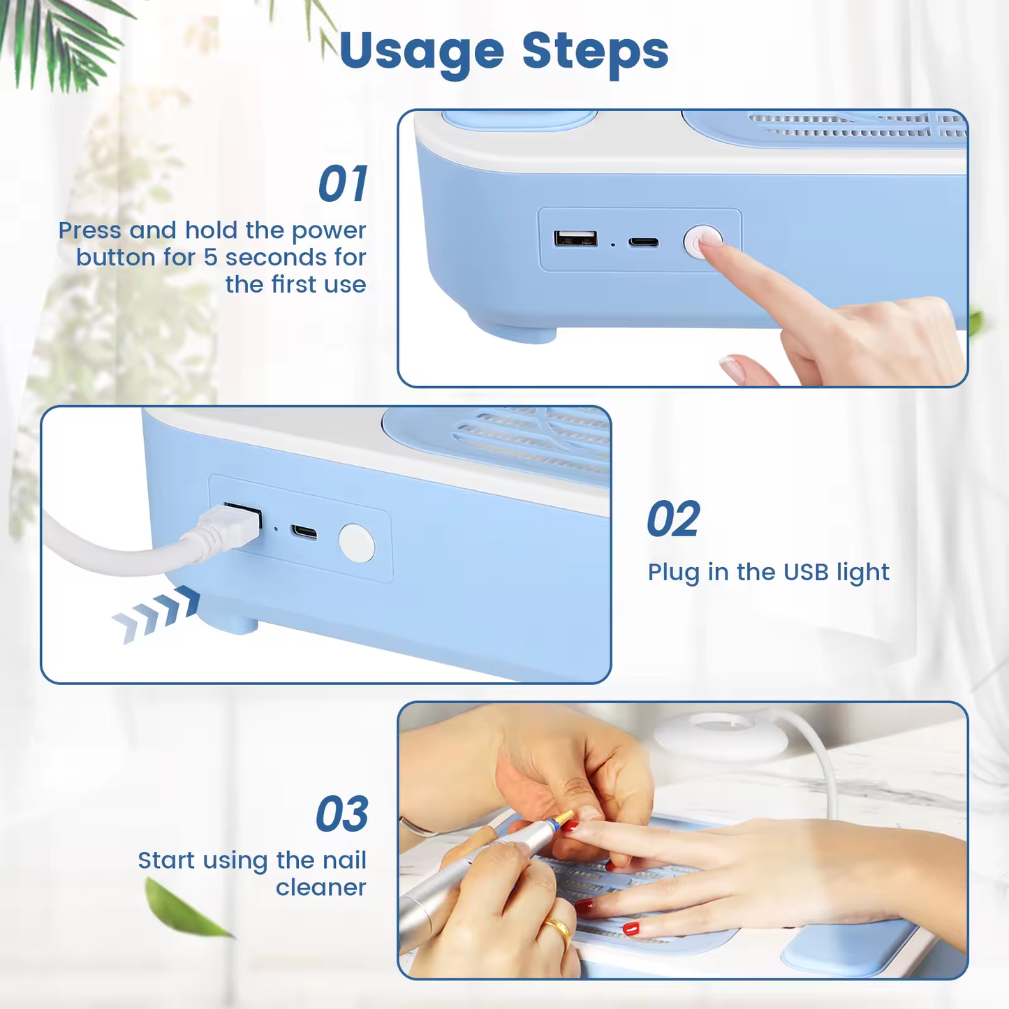 NAIL DUST ASPIRATORE RICARICABILE