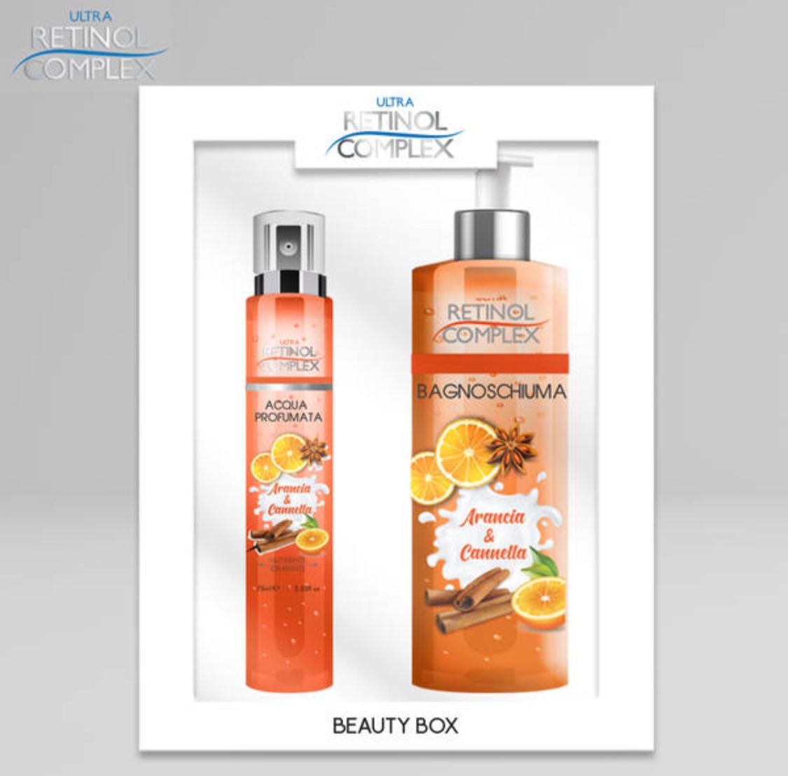 RETINOL COMPLEX BEAUTY BOX BAGNOSCHIUMA 500ML+ACQUA PROFUMATA 75ML VARIE FRAGRANZE