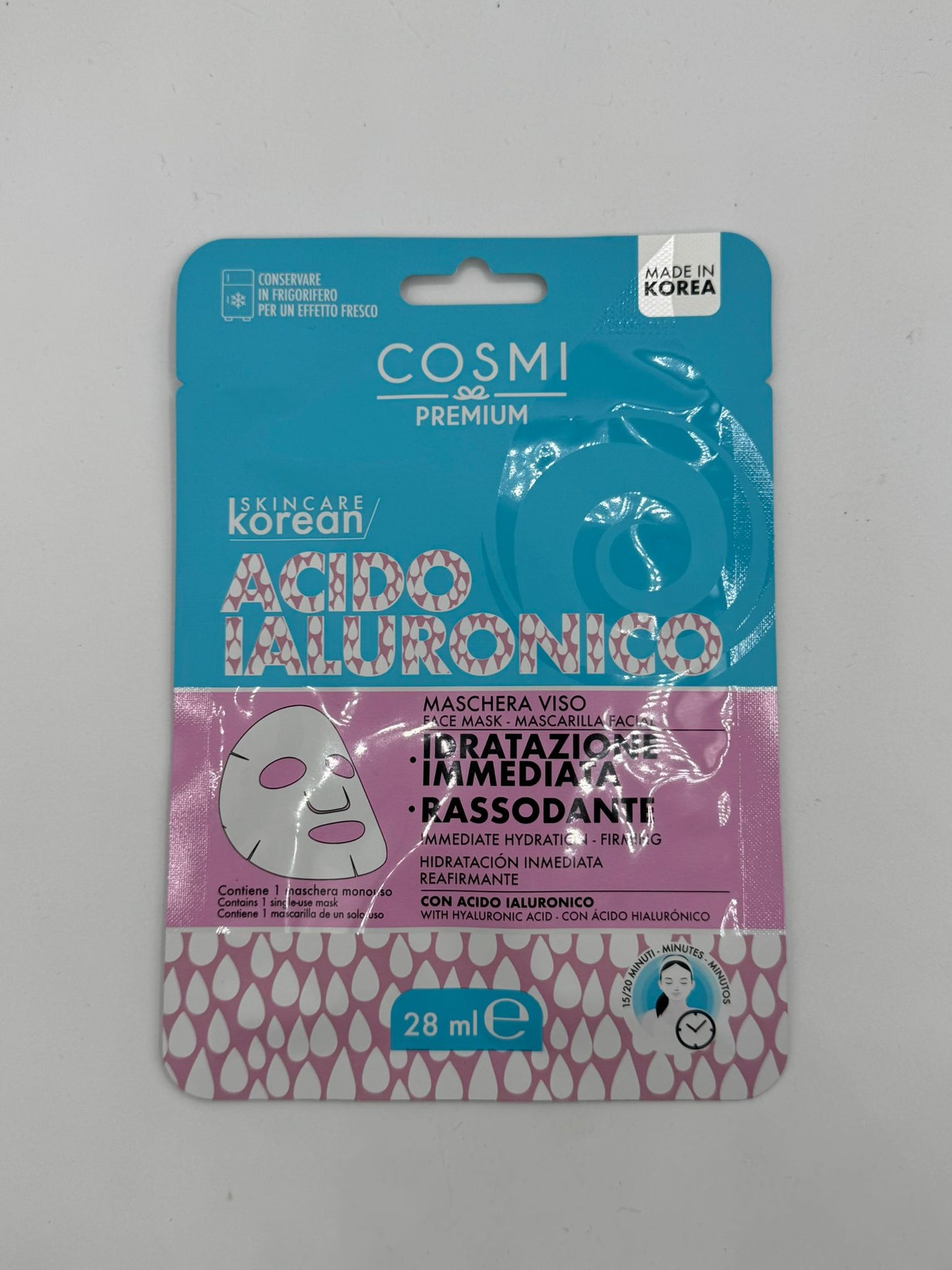 COSMI MASCHERA VISO SKINCARE KOREAN ACIDO IALURONICO 28ML