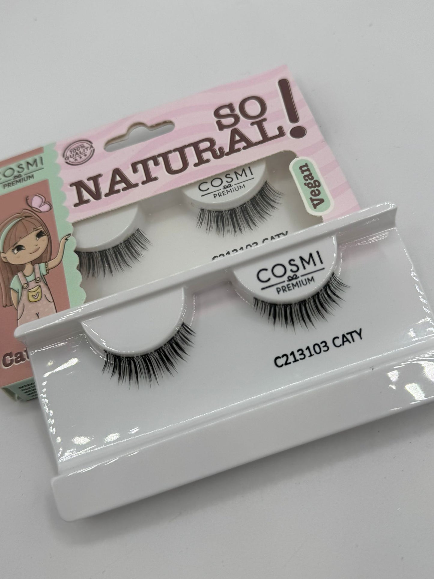 COSMI CIGLIA FINTE CATY VEGAN CON BANDA TRASPARENTE