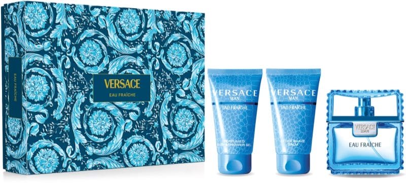 VERSACE MAN EAU FRAICHE CONFEZIONE PROFUMO 50ML AFTER SHAVE 50ML BAGNOSCHIUMA 50ML