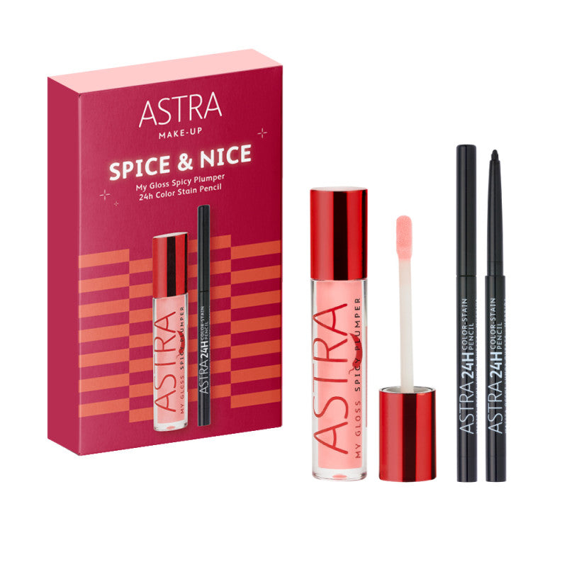 ASTRA SET SPICE&NICE MY GLOSS SPICY PLUMPER 24H COLOR-STAIN PENCIL