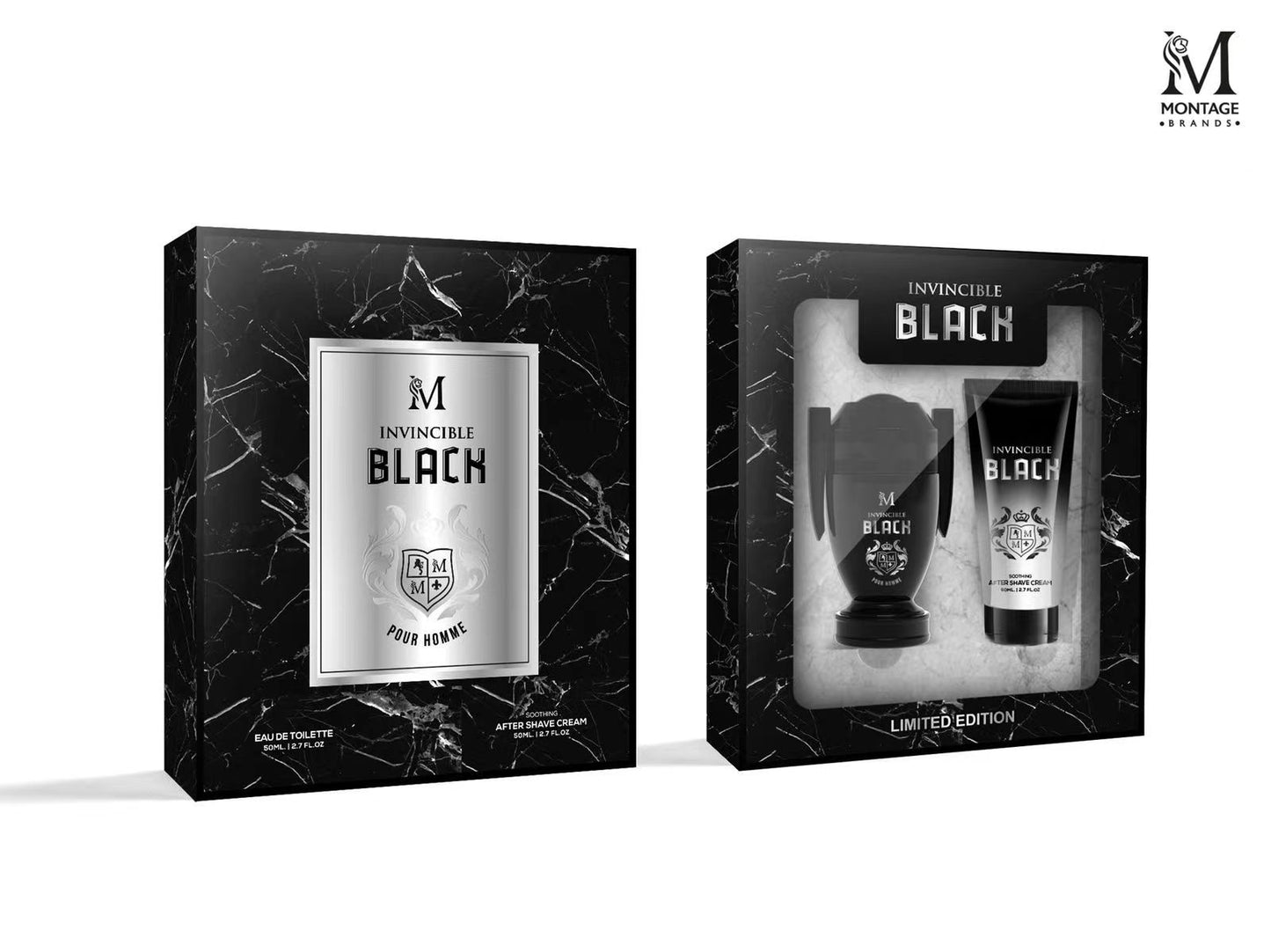 INVINCIBLE BLACK MEN'S PERFUME + AFTERSHAVE PACKAGE