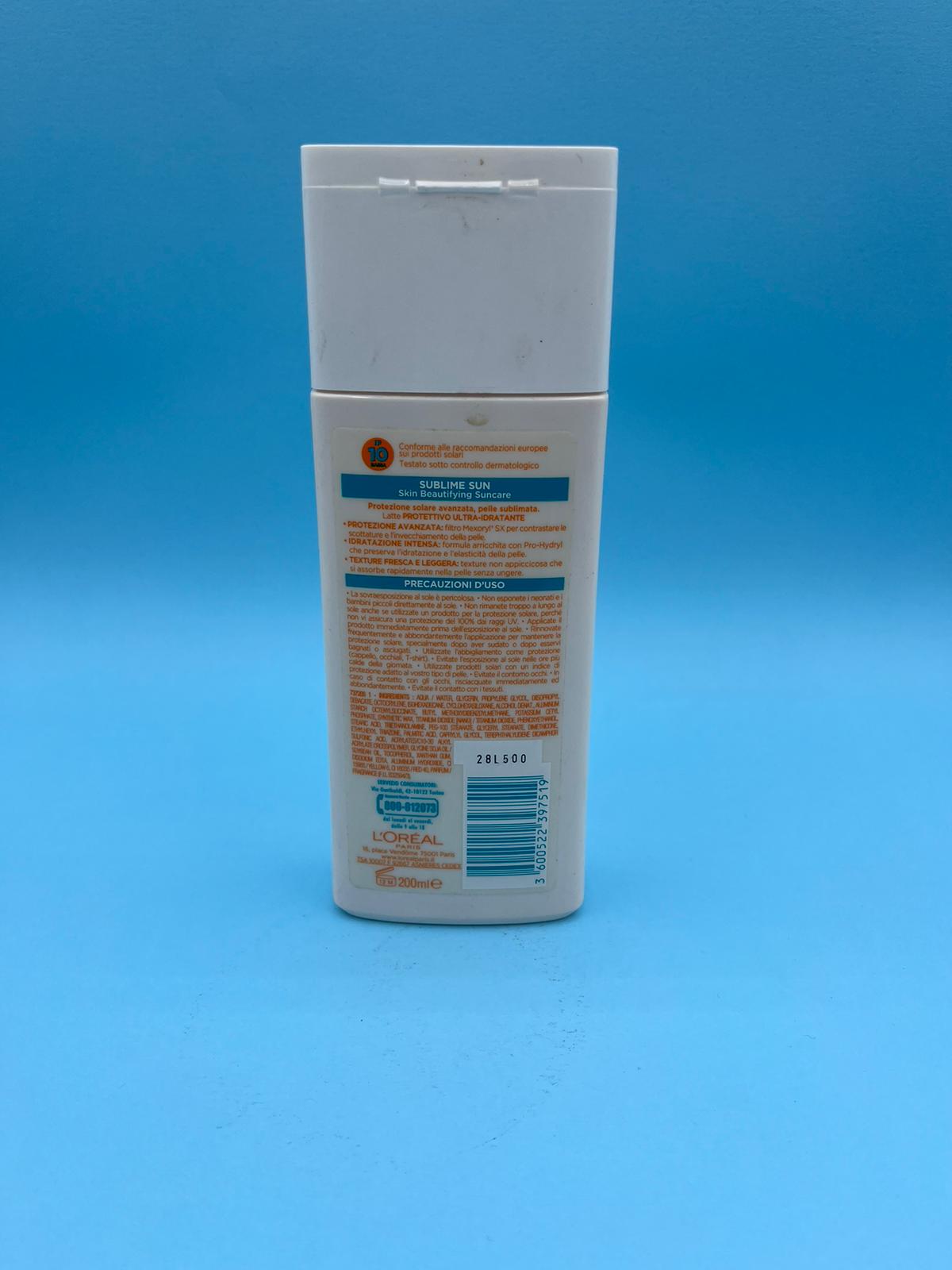 L'OREAL SUBLIME SUN SPF10 SUN MILK