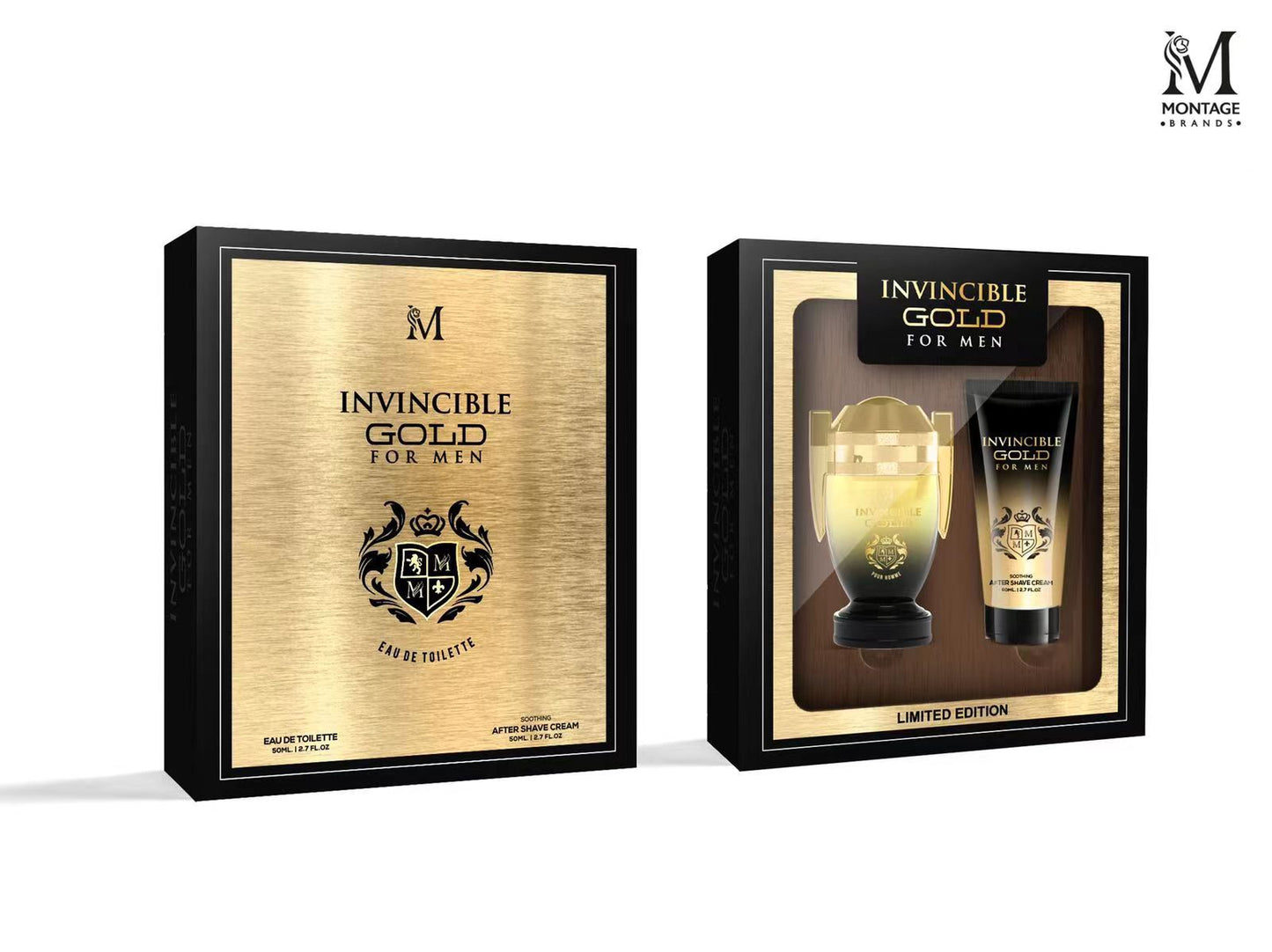 INVINCIBLE GOLD MEN'S PERFUME + AFTERSHAVE PACKAGE