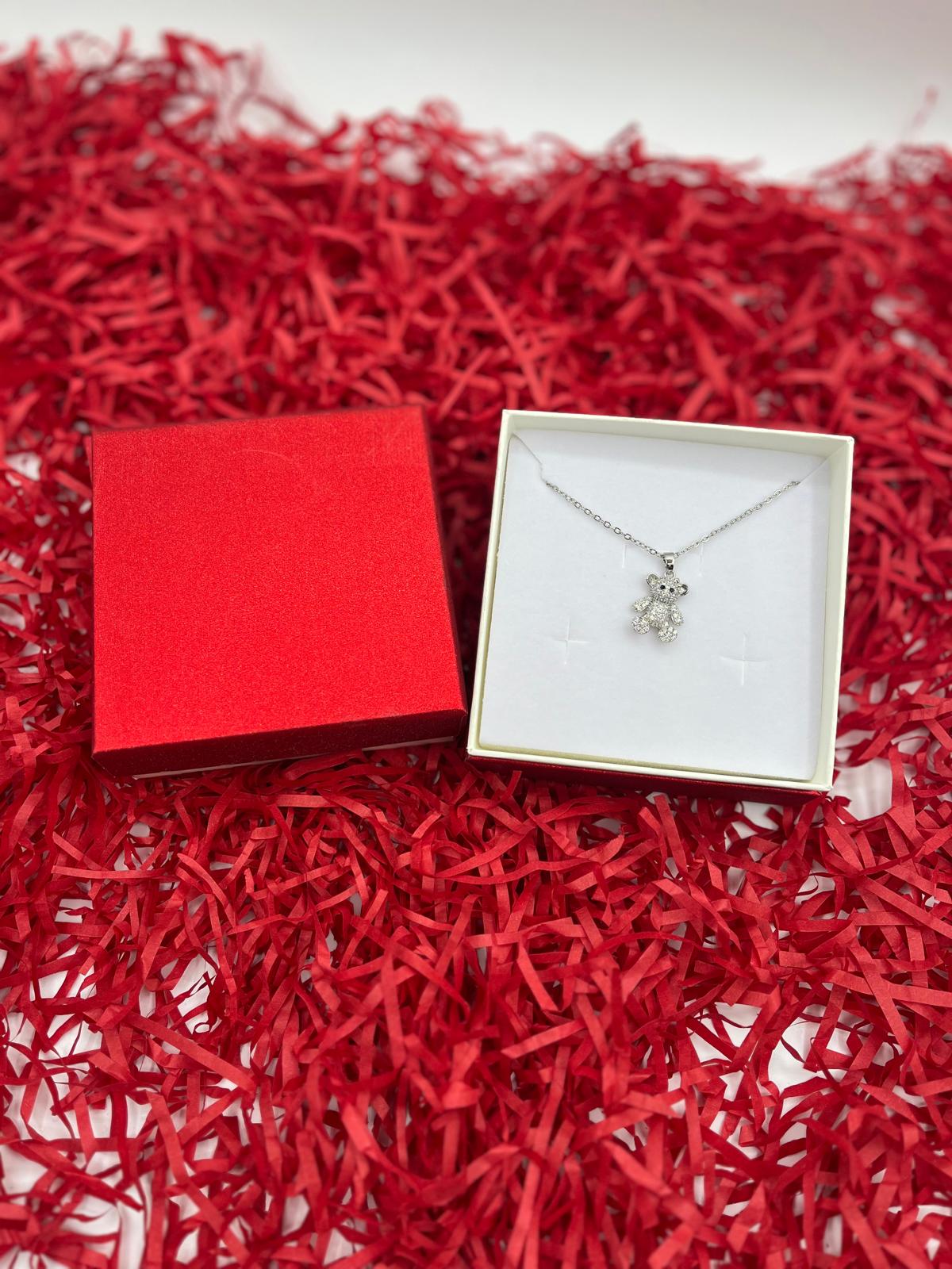 COLLANA TEDDY CON STRASS SILVER