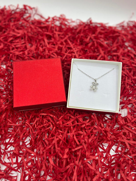COLLANA TEDDY CON STRASS SILVER