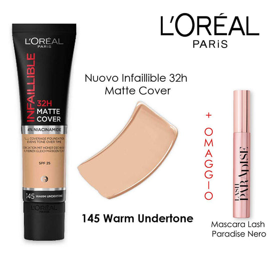 L' OREAL INFALLIBLE MATTE COVER + MASCARA MINI PARADISE IN OMAGGIO