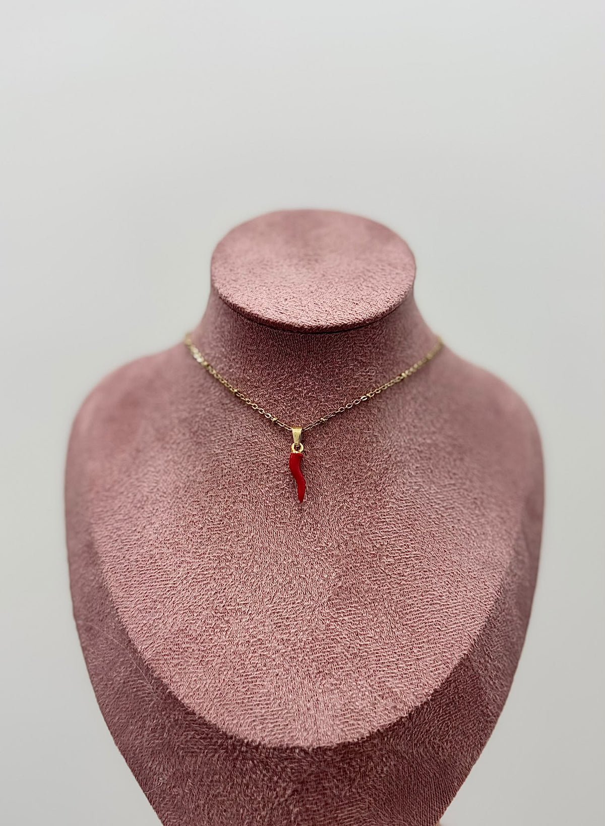 COLLANA GOLD CORNO ROSSO