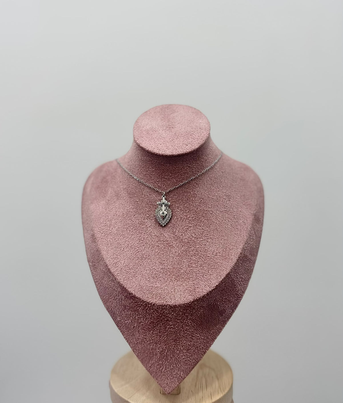 COLLANA SILVER CUORE SACRO CON CROCE
