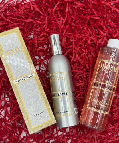 REMYS CONFEZIONE WHITE MILK CON BAGNOSCHIUMA 250ML E PROFUMO 150ML