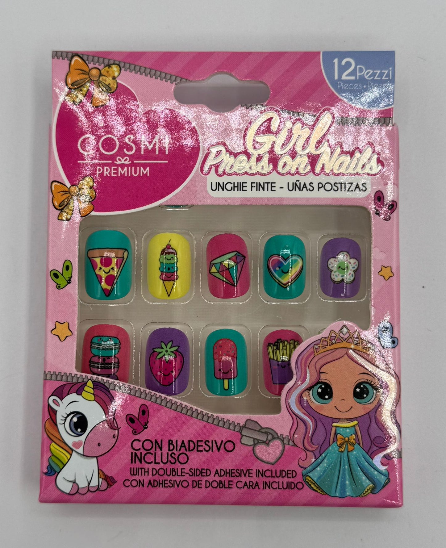 COSMI UNGHIE FINTE GIRL PRESS ON NAILS CON BIADESIVO 12PZ