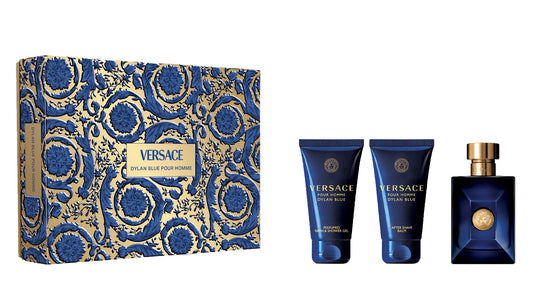VERSACE DYLAN BLUE POUR HOMME CONFEZIONE GEL DOCCIA 50ML AFTER SHAVE 50ML PROFUMO EDT 50ML
