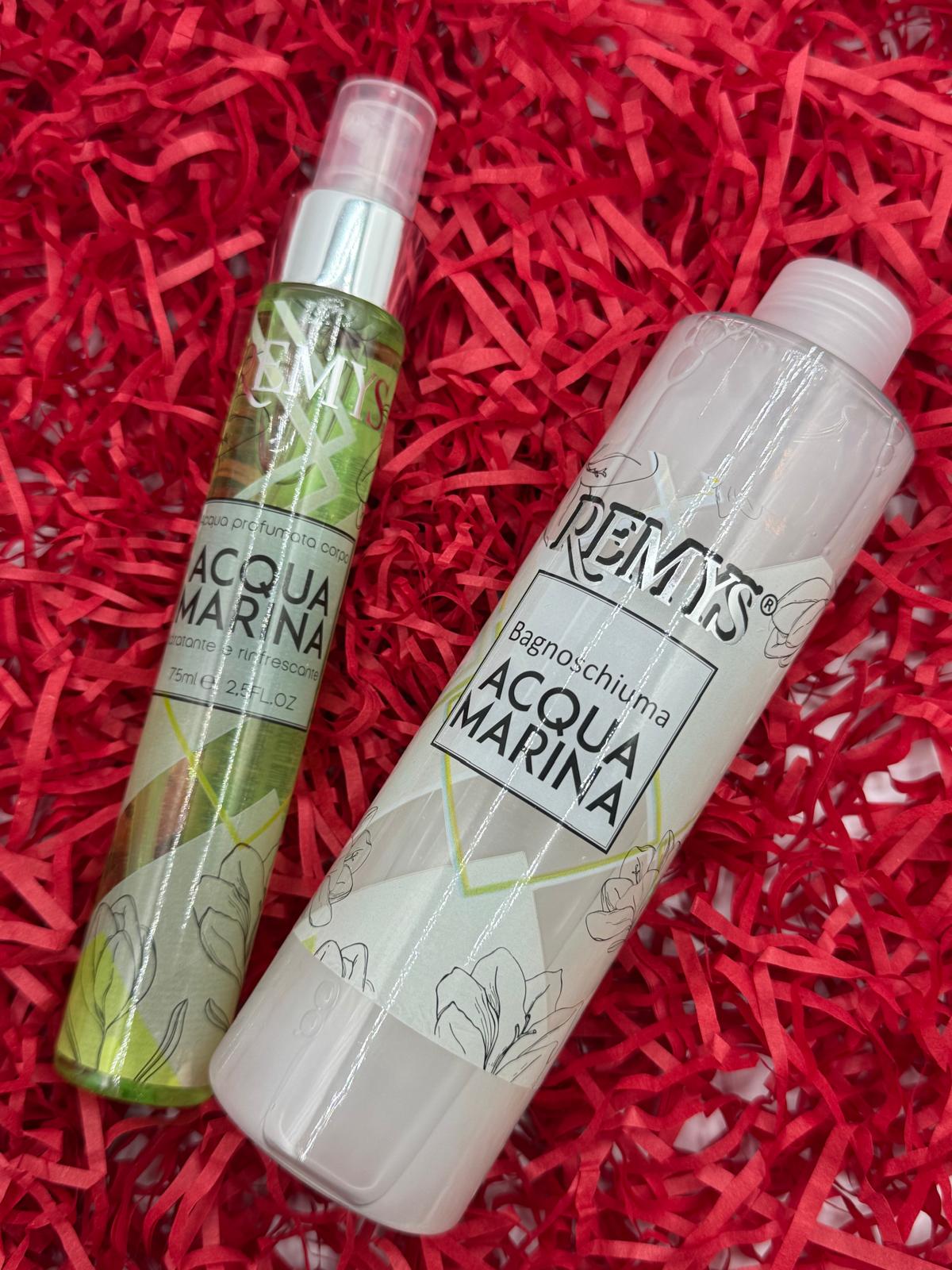 REMYS CONFEZIONE ACQUA MARINA ACQUA PROFUMATA 75ML E BAGNOCHIUMA 250ML