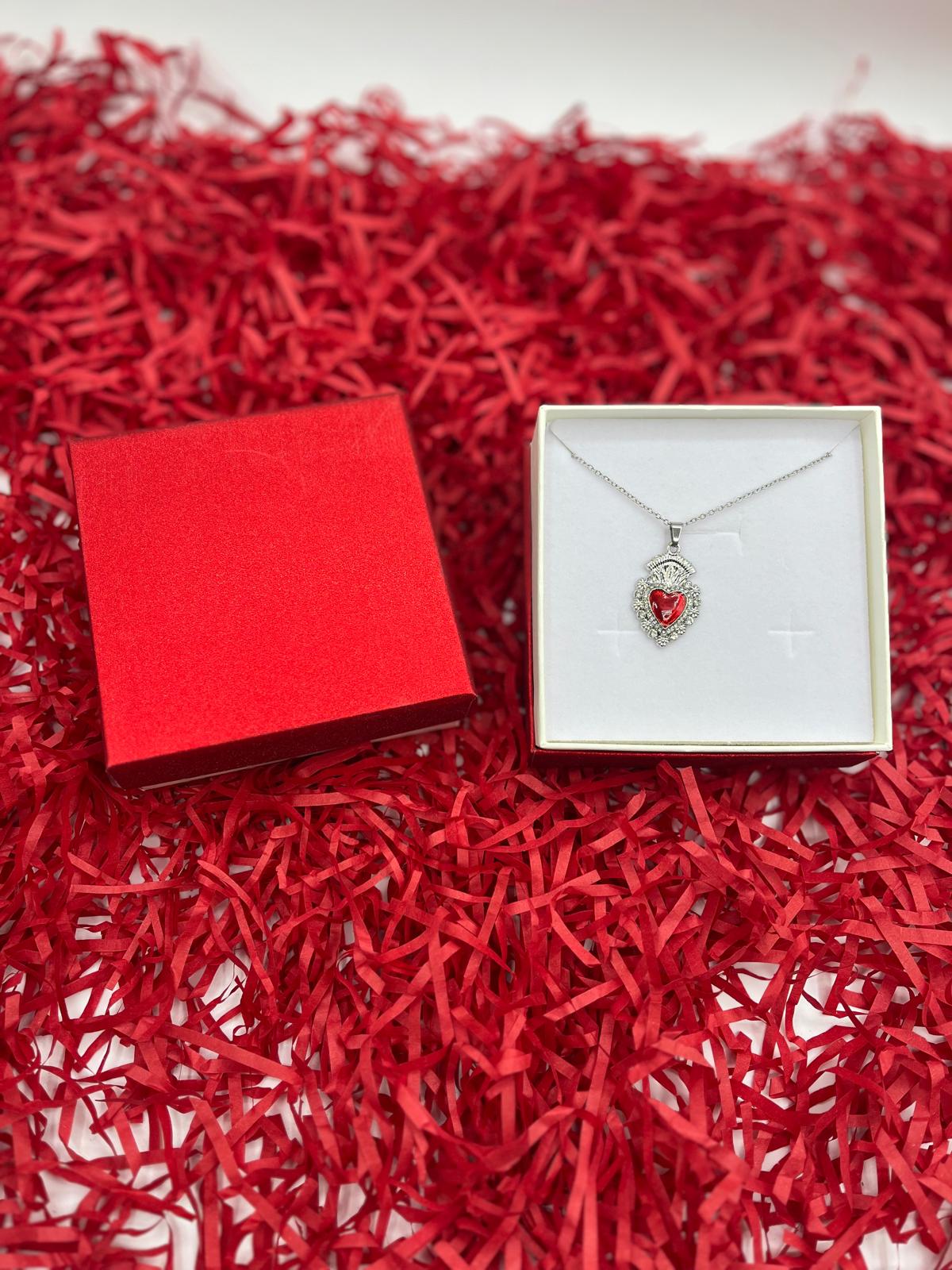 COLLANA CUORE SACRO CON STRASS