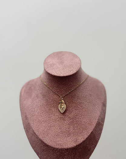 COLLANA GOLD CUORE SACRO CON CROCE