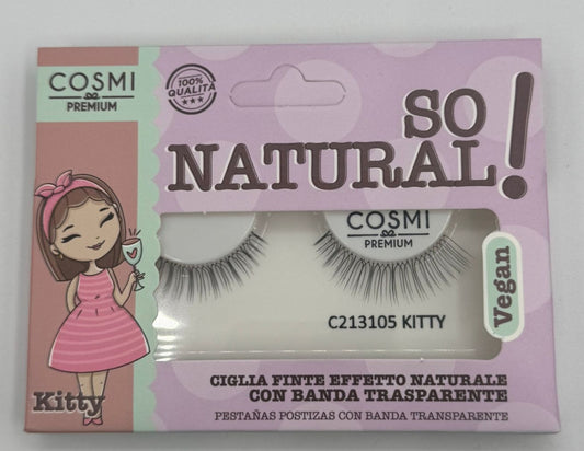COSMI CIGLIA FINTE VEGAN KITTY CON BANDA TRASPARENTE