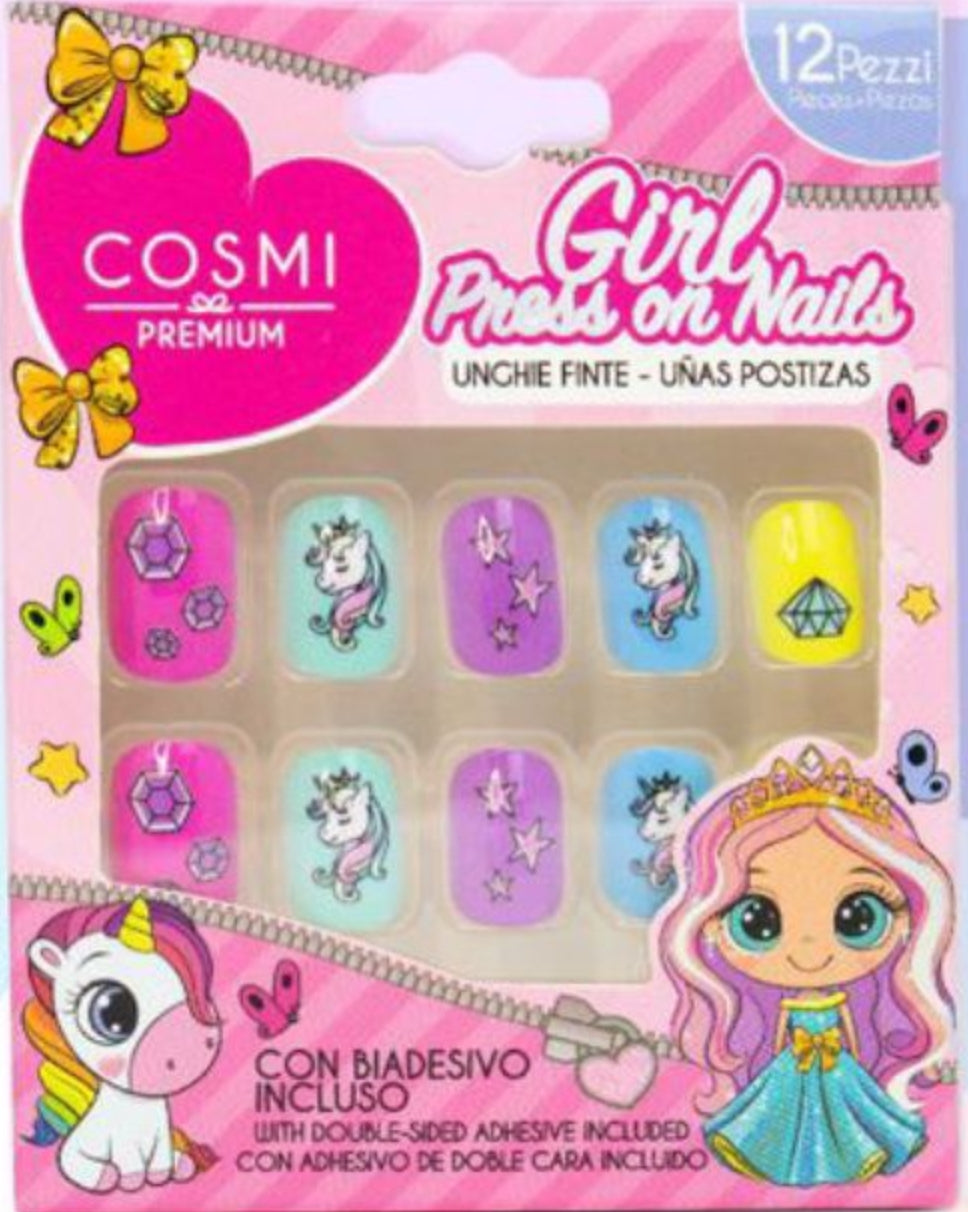 COSMI UNGHIE FINTE GIRL PRESS ON NAILS CON BIADESIVO 12PZ