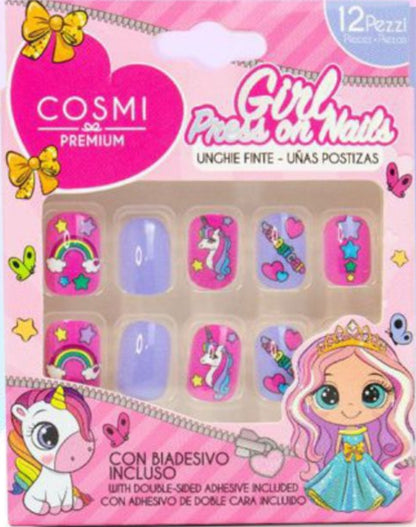 COSMI UNGHIE FINTE GIRL PRESS ON NAILS CON BIADESIVO 12PZ