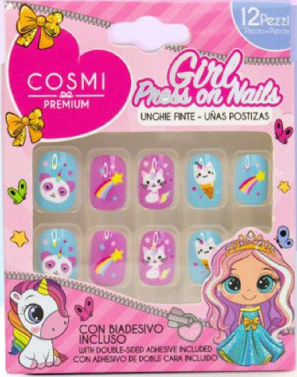 COSMI UNGHIE FINTE GIRL PRESS ON NAILS CON BIADESIVO 12PZ