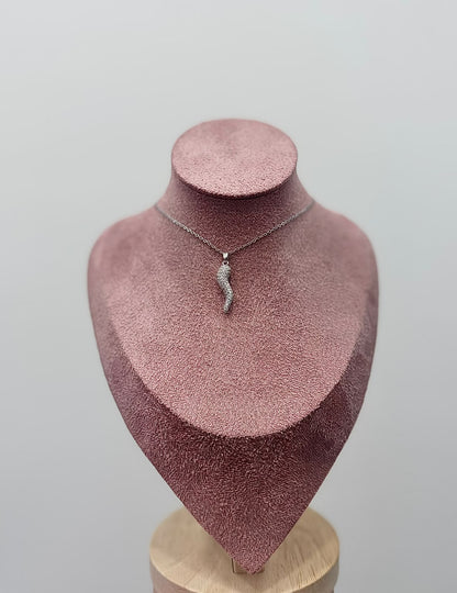 COLLANA SILVER CORNO BRILLANTINATO
