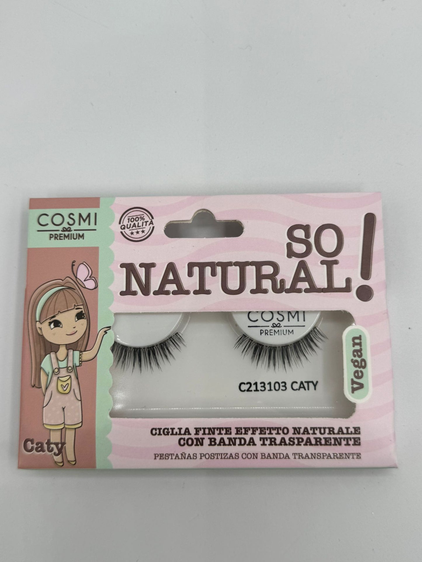 COSMI CIGLIA FINTE CATY VEGAN CON BANDA TRASPARENTE