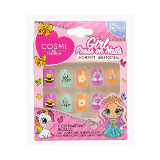 COSMI UNGHIE FINTE GIRL PRESS ON NAILS CON BIADESIVO 12PZ
