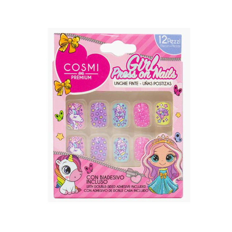 COSMI UNGHIE FINTE GIRL PRESS ON NAILS CON BIADESIVO 12PZ