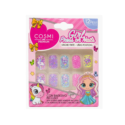 COSMI UNGHIE FINTE GIRL PRESS ON NAILS CON BIADESIVO 12PZ
