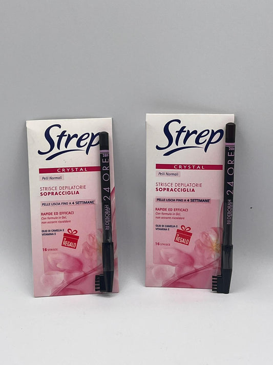 STREP HAIR REMOVAL STRIPS WITH EYEBROW PENCIL