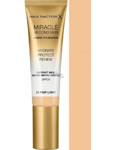 MAX FACTOR MIRACLE SECOND SKIN 02 FAIR LIGHT