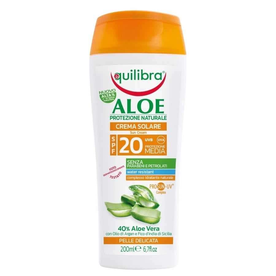 EQUILIBRIA ALOE VERA CREMA SOLARE SPF 20 PELLE DELICATA 200ML